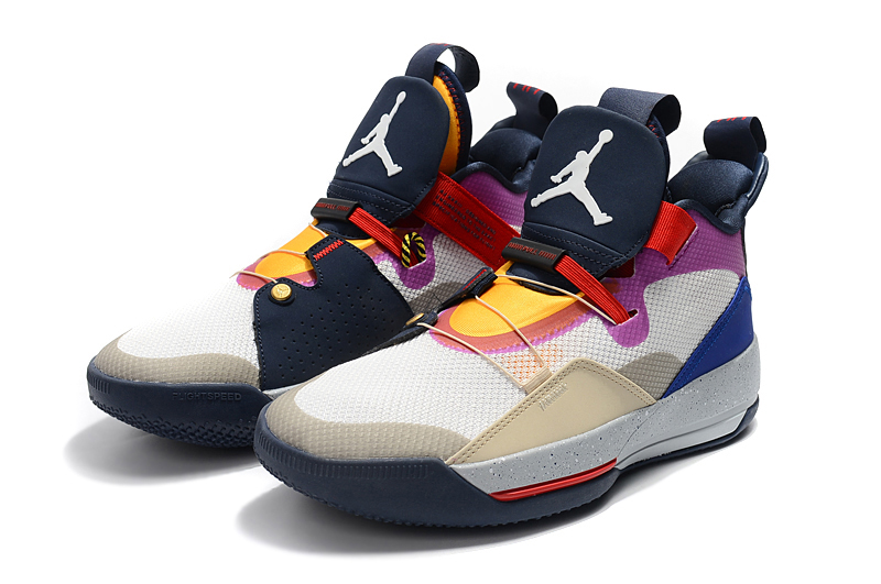 Air Jordan 33 White Yellow Purple Red Black Shoes